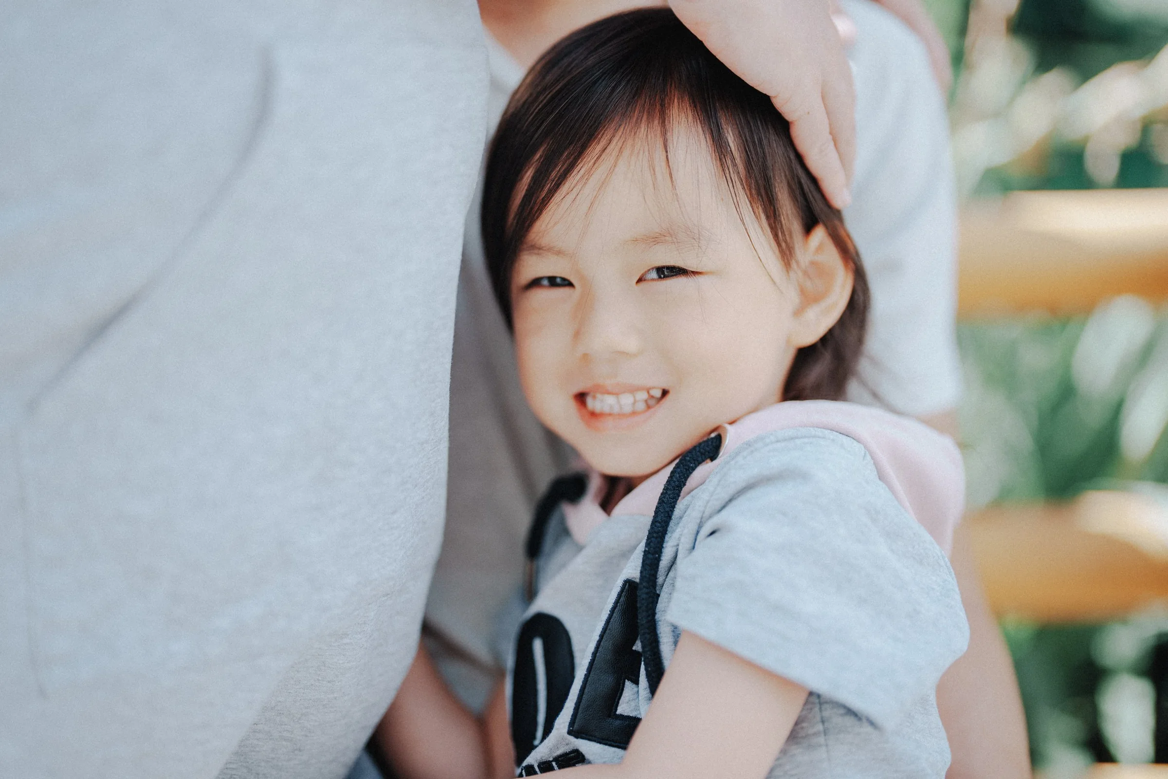  She smiled so naturally here. The hand on her head, the way she leaned in—it felt safe, soft, and real. I didn’t need to ask for it. It just happened. 